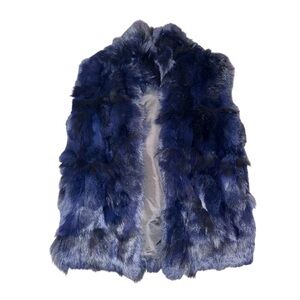 Adrienne Landeau Blue fur vest